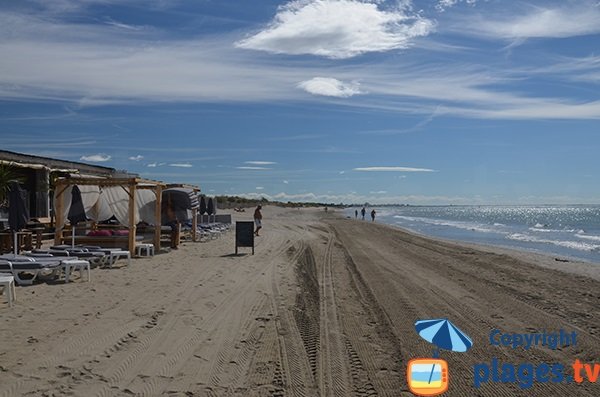 Plage privée sur la plage du Petit Travers à Carnon