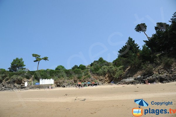 Cabines de bains sur la plage de la Petite Salinette