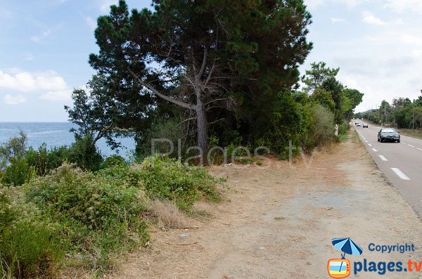 Route d'accès des criques à proximité de la plage de Canella