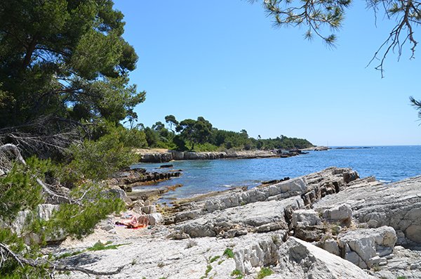 Nudist beach on Lerins island - France