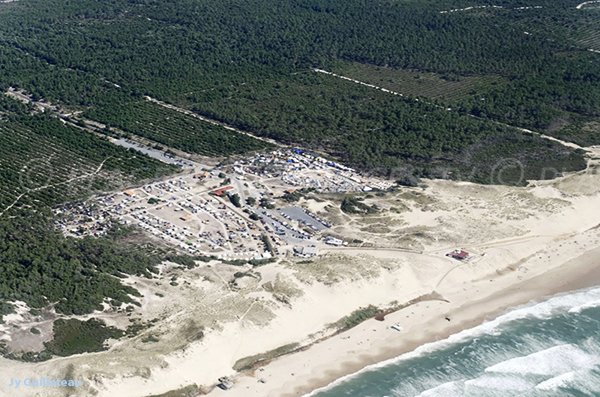 Photo aérienne de la plage du Pin Sec à Naujac