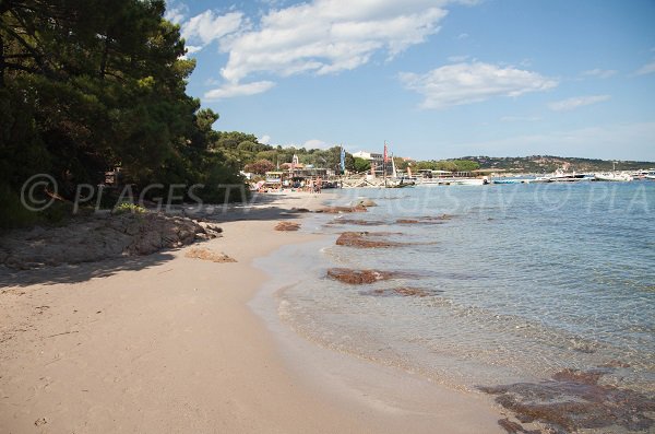 Beach near Pinarellu harbor in Corsica