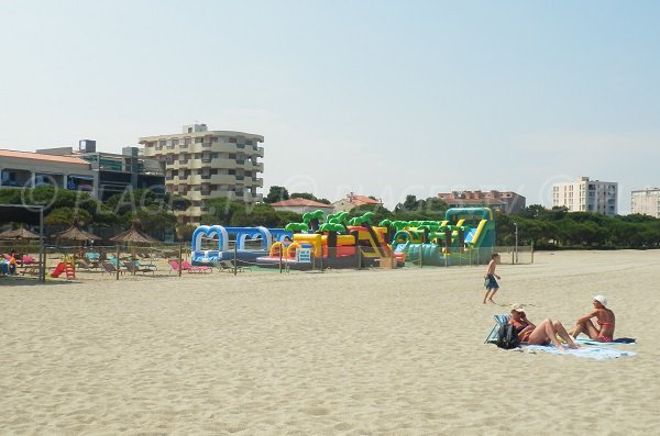 area for children on the beach of Argelès