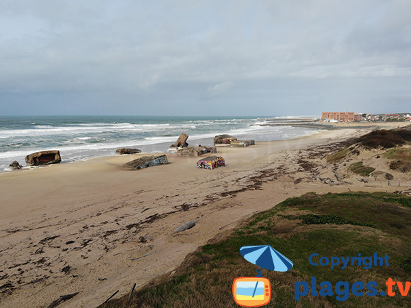 Plage au sud du centre ville de Capbreton - la Piste