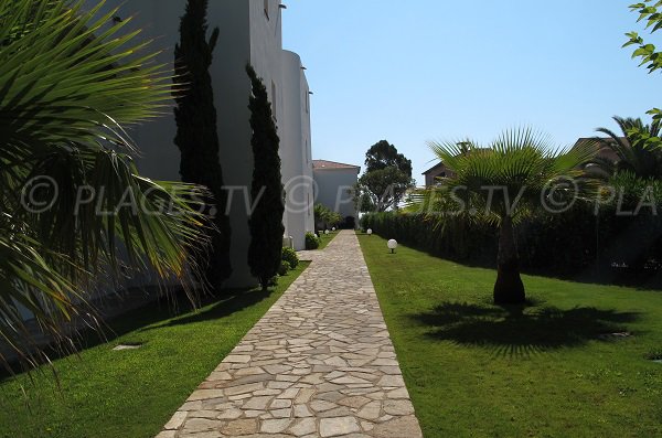 Access to the south beach in Moriani in Corsica