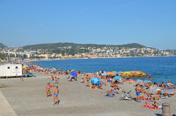 Poincaré beach in Nice in summer