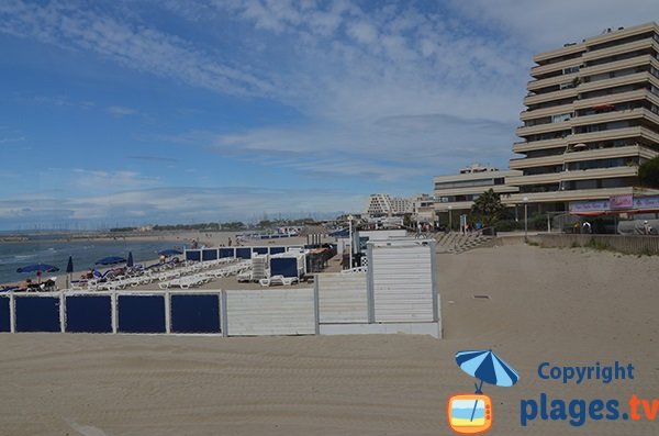 Plages privées sur la plage du Point Zéro - La Grande Motte