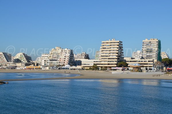 Photo of the beaches downtown of the Grande Motte in France