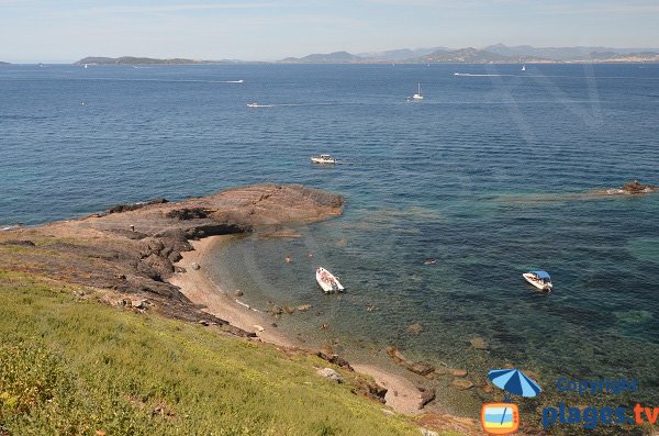 Beach in Porquerolles with view on Hyères