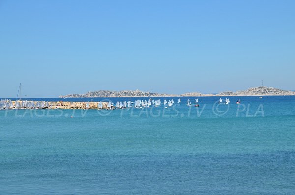 Ile Frioul view from Pointe Rouge beach - Marseille