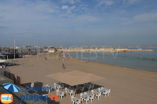Photo de la nouvelle plage de la Pointe Rouge à Marseille