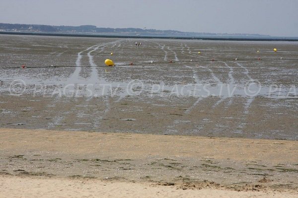 sea at low tide in Pont Mahé beach - France