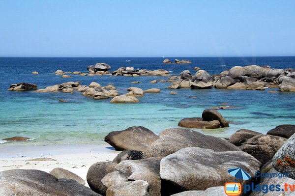 Swimming in a cove in Brignogan