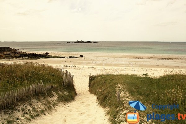 Accès à la plage de Pors Tevigne à Plouarzel