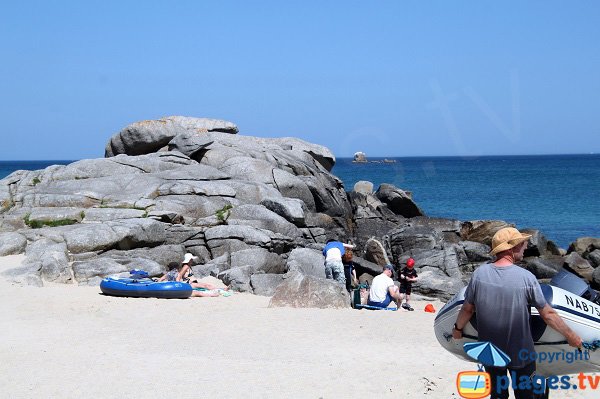 Zones rocheuses sur la plage de Porsmeur à Plouescat