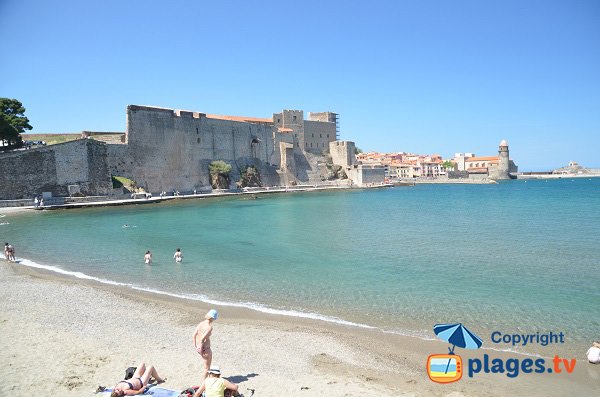 Sand Beach in Collioure in France