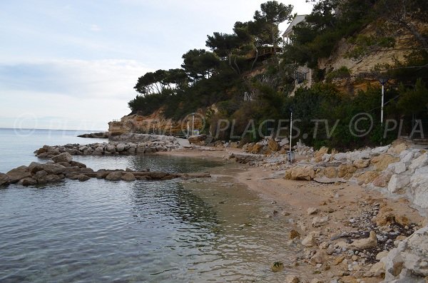 Plage de sable sur la piste du Lézard à Carry le Rouet