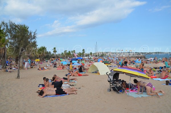 Beach of Port Fréjus in summer