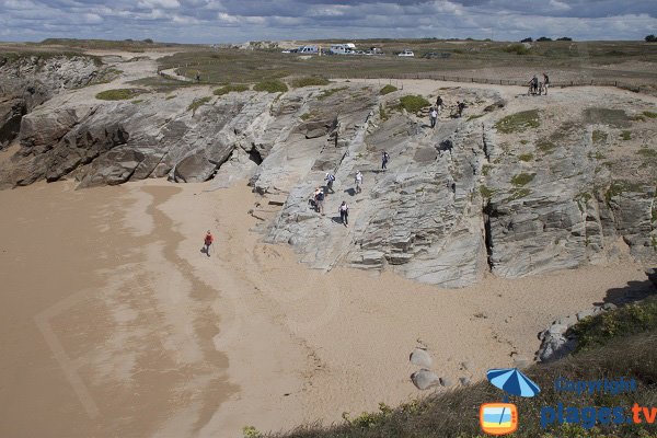 Accès à la plage de Port Goulom à St Pierre Quiberon