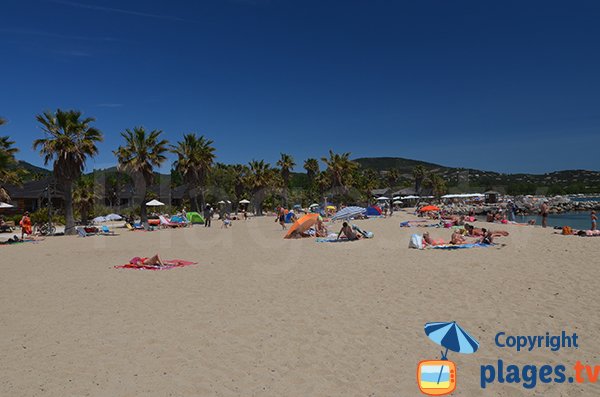 Plage avec campings à Port Grimaud