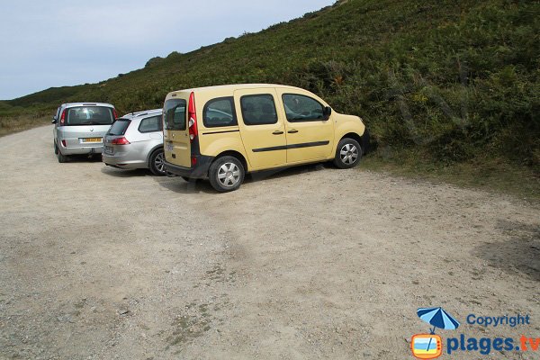 Parking de la plage de Porz Gween à Belle Ile - Bangor