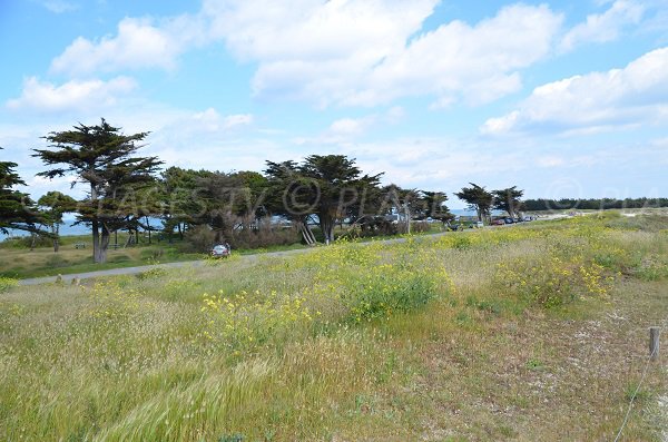 Parking of Port Jean beach in Quiberon