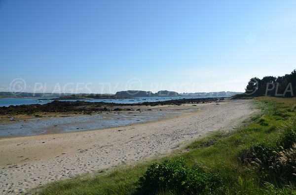 Plage à gauche du port de Landrellec