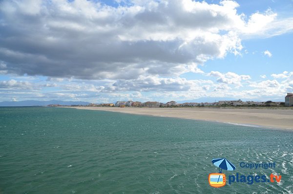 Plage de Port Leucate en direction de Barcarès