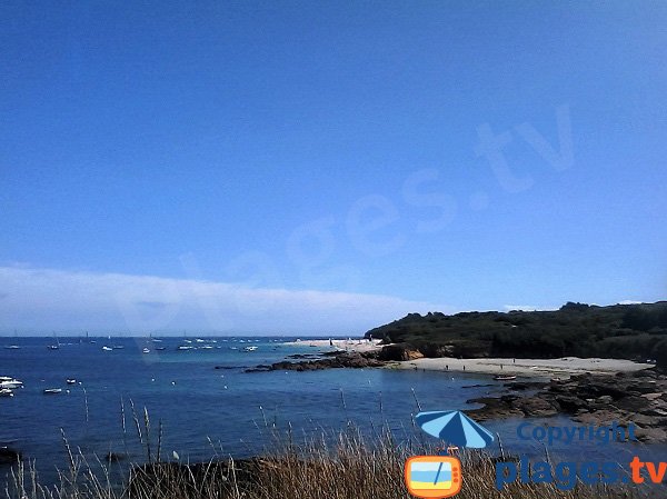 View on Grands Sables beach from Porh Mélite cove - Groix