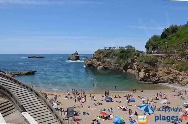 Foto della spiaggia di Port Vieux a Biarritz