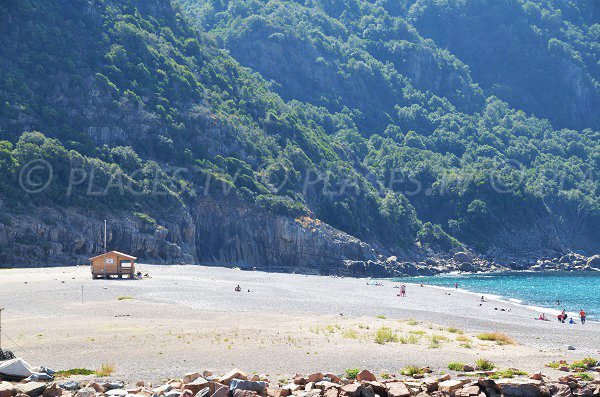 First aid station on the Porto beach in Corsica