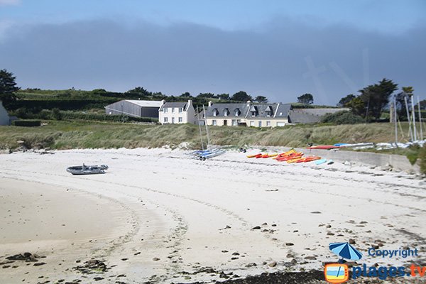 Beach with nautical center on the island of Batz