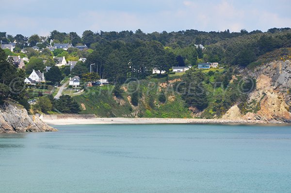 Vue générale de la plage de Porzic à Crozon