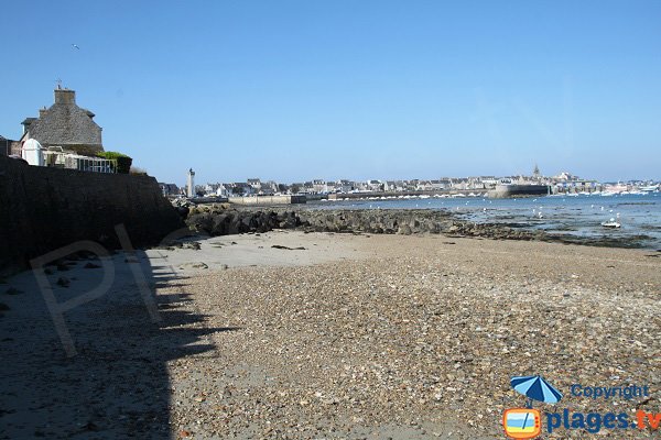 Vue sur le port de pêche de Roscoff depuis la plage