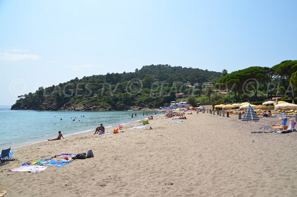 Plage du Pramousquier avec vue sur le Cap Nègre