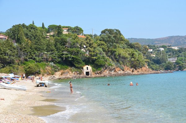 Boat shelter on the Pramousquier beach in France