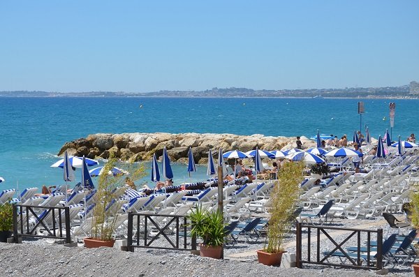 Spiaggia privata Le Cigalon a Cagnes sur Mer