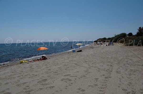 Sud de la plage de la Prunete à Cervione