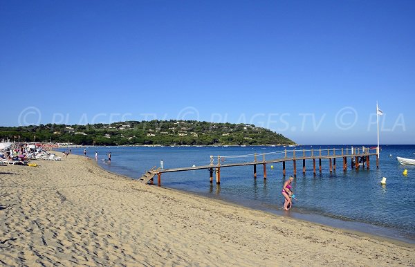 Pontoons on the Pampelonne beach in Saint Tropez