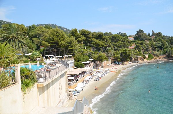 Hotel on the Rayol beach in France