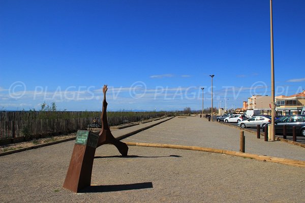 Parking of La Redoute beach in Portiragnes