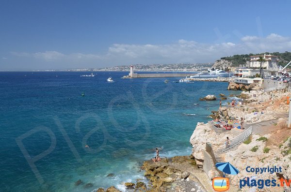 Several styles of beaches in Port of Nice