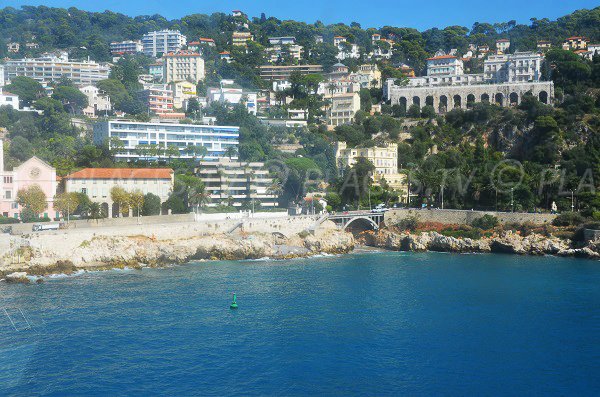 Photo de la plage de la Réserve de Nice vue depuis la mer