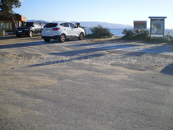 Parking of Ricanto beach in Ajaccio