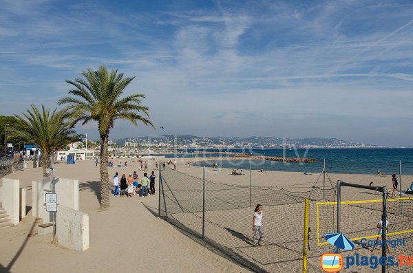Volleyball court on the Mandelieu beach