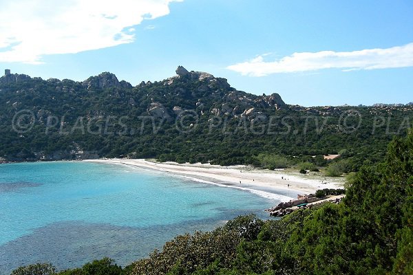 Vue de la plage de Roccapina depuis le sud