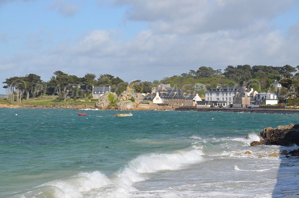 Vue sur Port Blanc depuis la plage de Rochanic - Côtes d'Armor