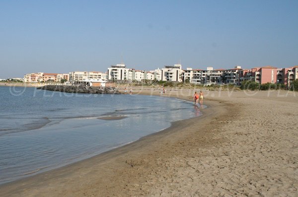 Extrémité de la plage de Rochelongue au Cap d'Ail