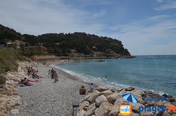 Côté gauche de la plage du Rouet