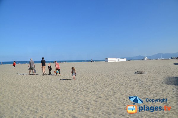 Roussillon beach in Canet-Plage, view on St Cyprien